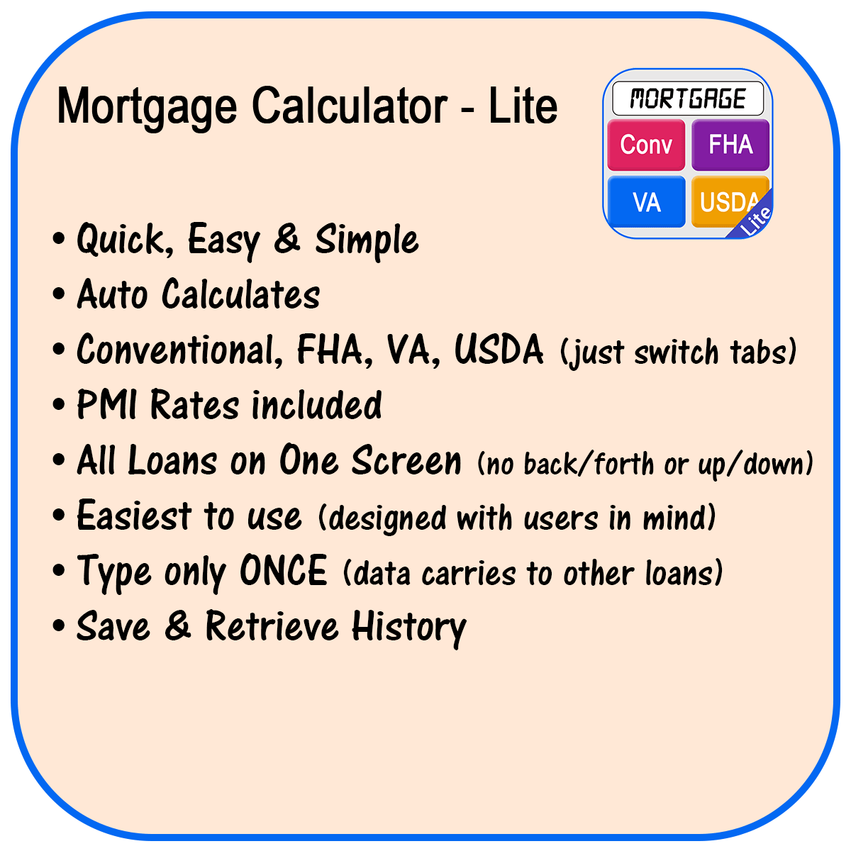 Mortgage Loan Calculator for Realtors Loan Officers