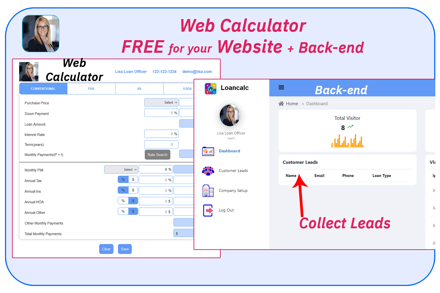 Web Calculator Realtor Branded App, Loan Officer Branded App, Agent Branded App